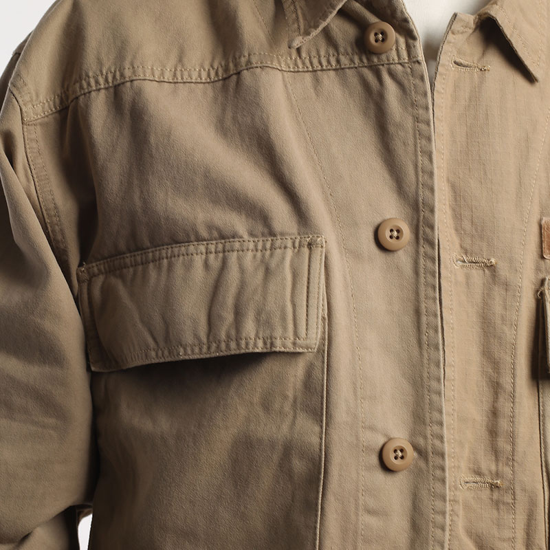 мужская бежевая куртка Alpha Industries Mixed Media Shirt Jacket MJM53000C1-vntg khk - цена, описание, фото 6